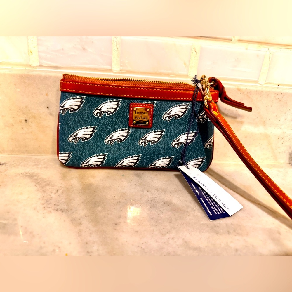 Dooney and Burke Eagles Green wristlet bag